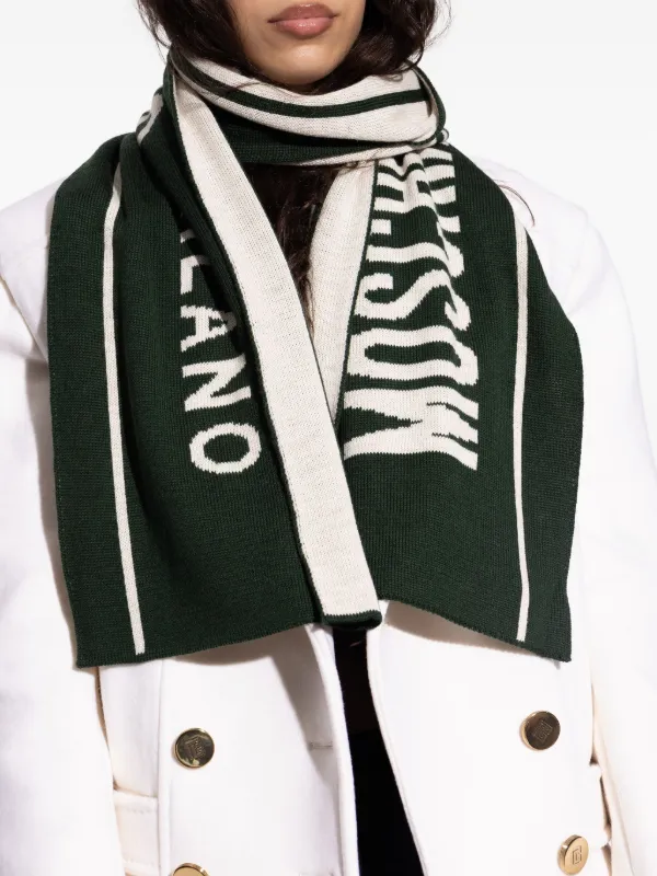 Moschino Cachecol Com Logo Milano | Verde | FARFETCH BR
