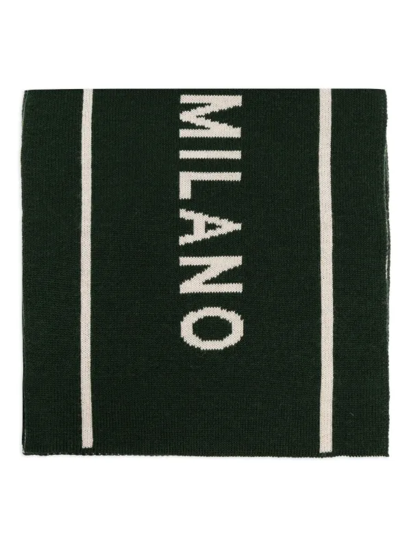 もこ Moschino Cachecol Com Logo Milano | Verde | FARFETCH BR