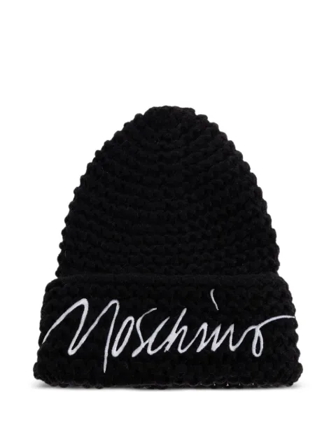 Moschino logo-detailed beanie