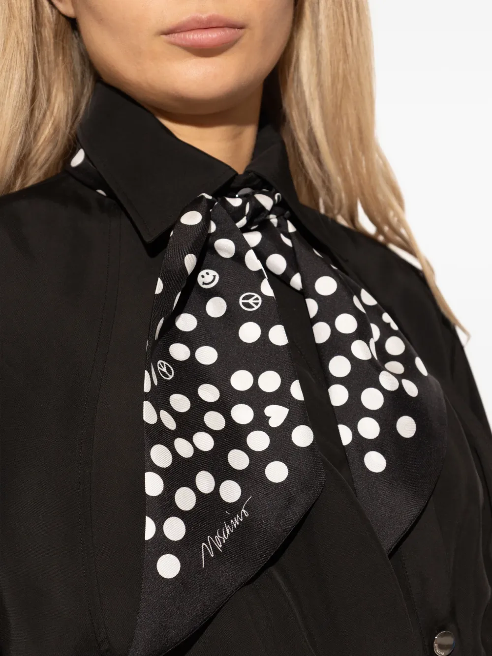 Moschino Sjaal met stippen Zwart