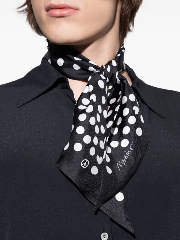【MOSCHINO】ポルカドット スカーフ Moschino ポルカドットスカーフ | ブラック | FARFETCH JP