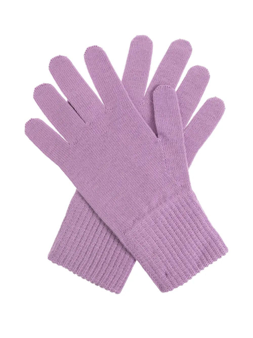 Moschino logo-embroidered ribbed gloves Paars