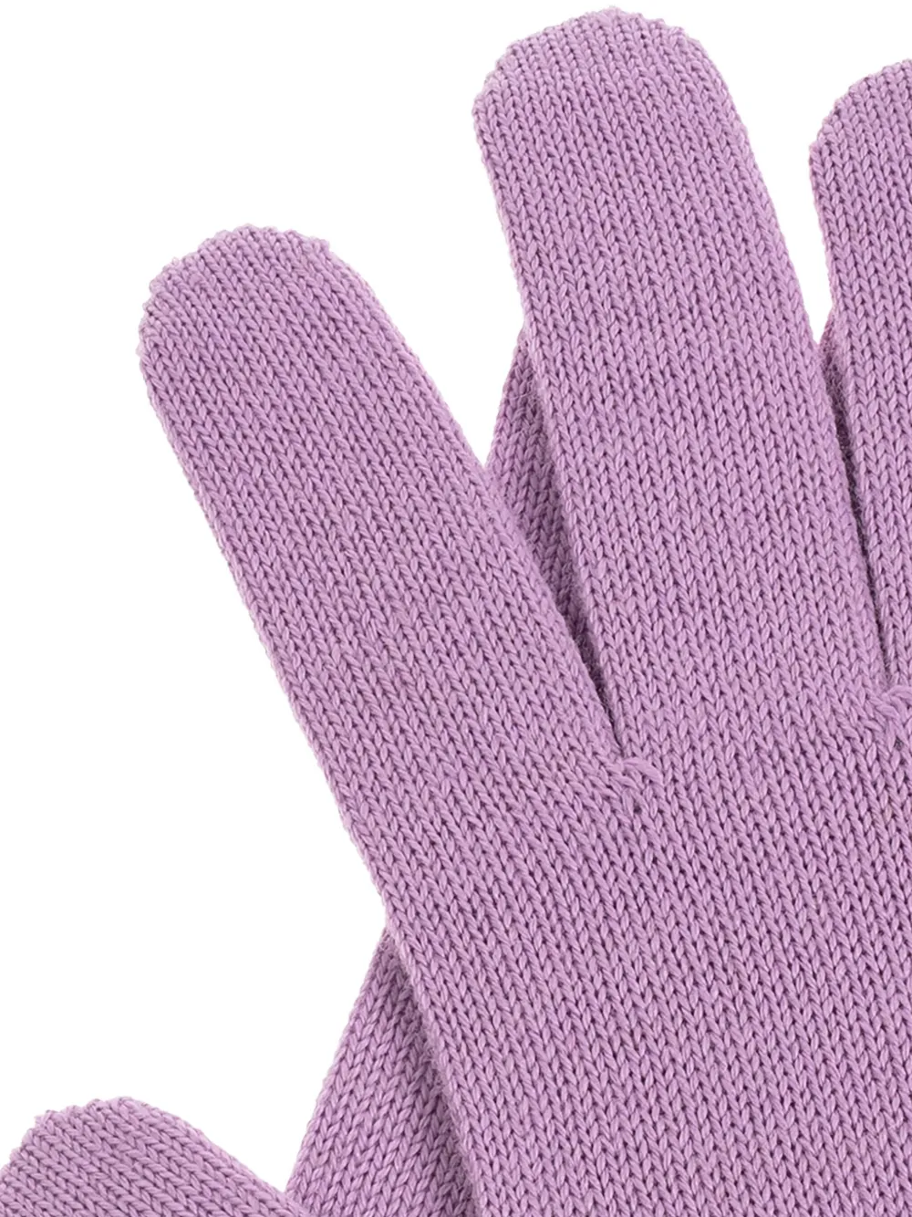 Moschino logo-embroidered ribbed gloves Paars