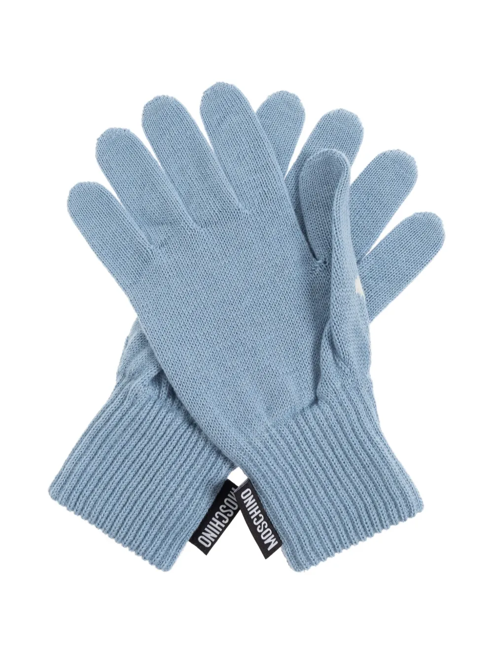 Moschino cloud-intarsia gloves Blauw