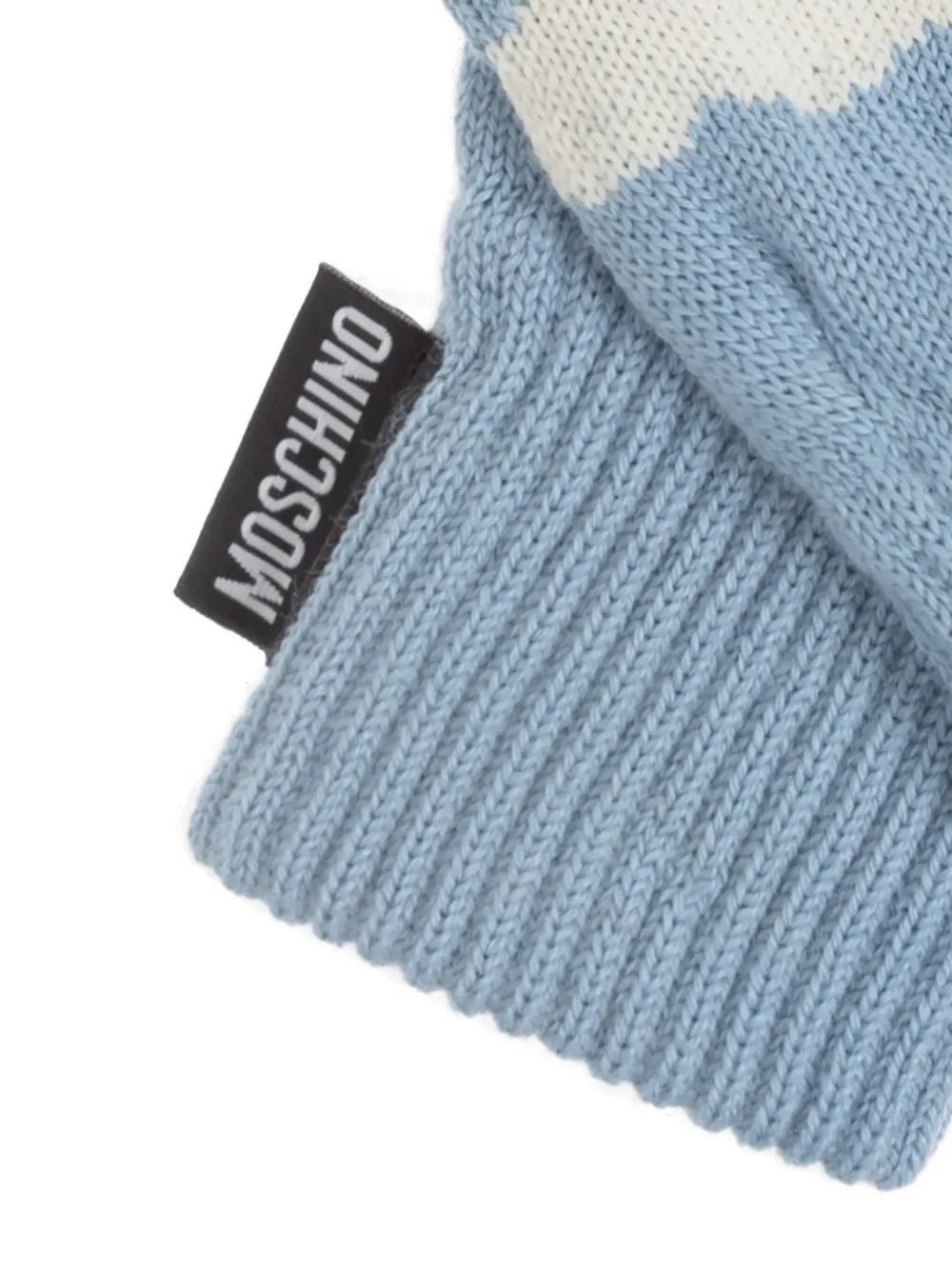 Moschino cloud-intarsia gloves Blauw
