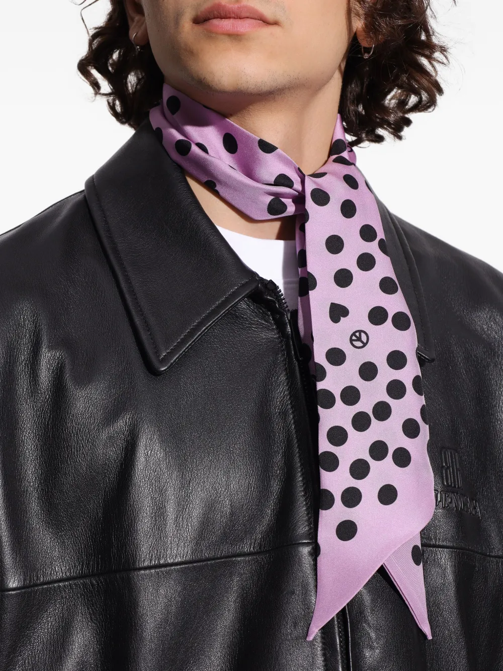 Moschino Sjaal met stippen Paars