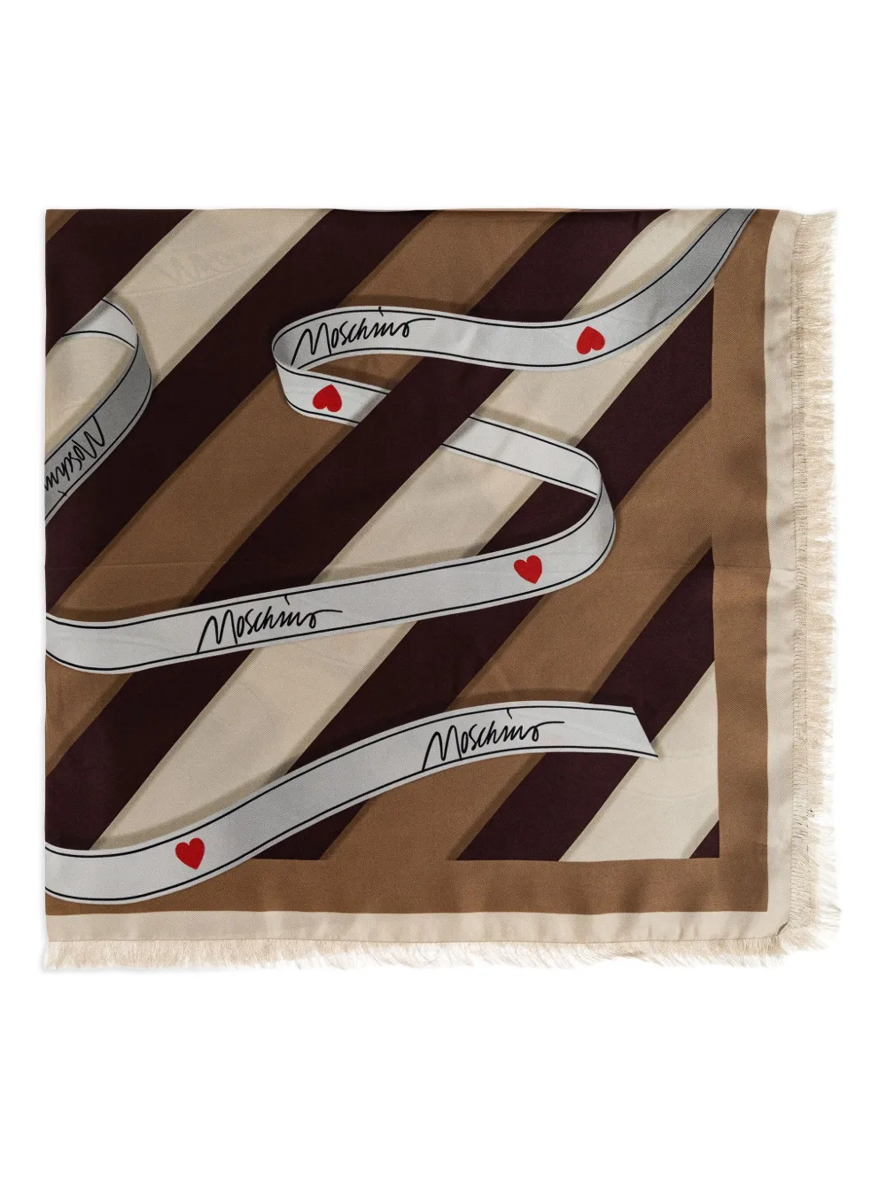 ribbon-striped silk scarf