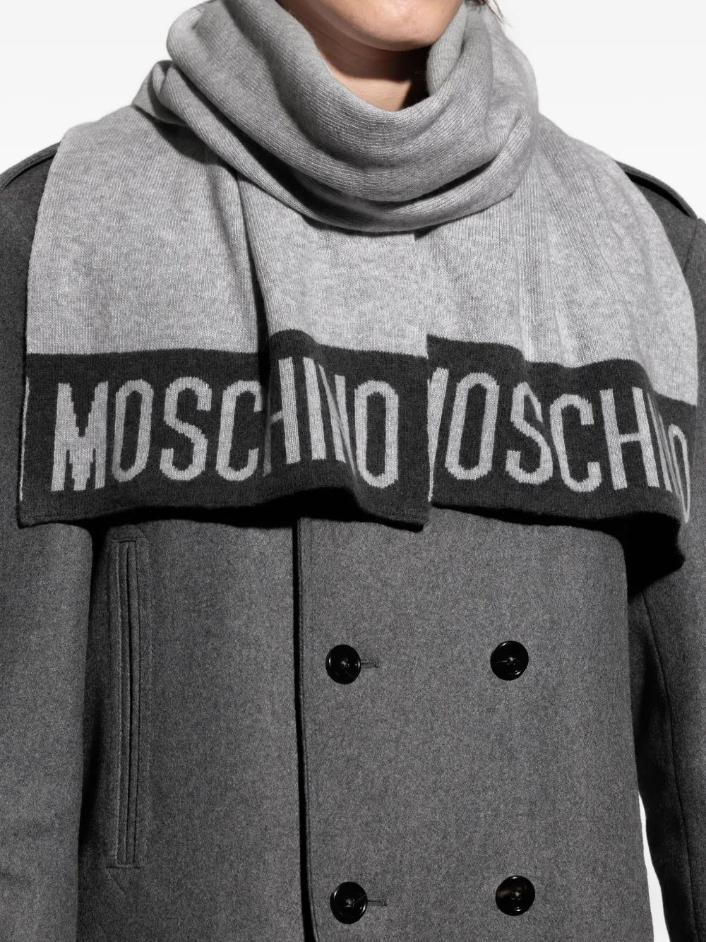 Moschino Sjaal met logo Grijs