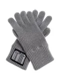Moschino barcode-appliqué ribbed gloves - Grey