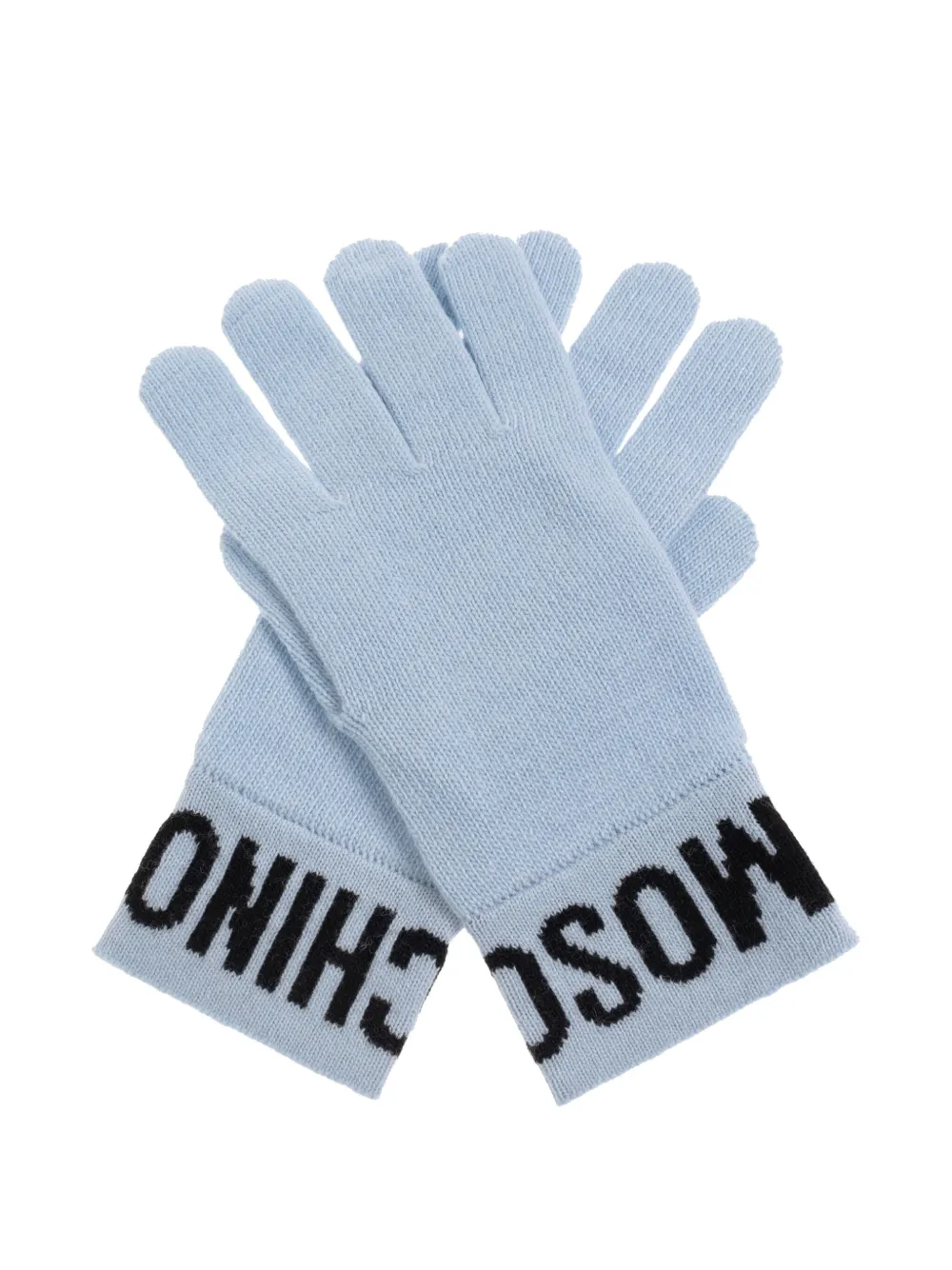 Moschino logo-detail gloves Blauw