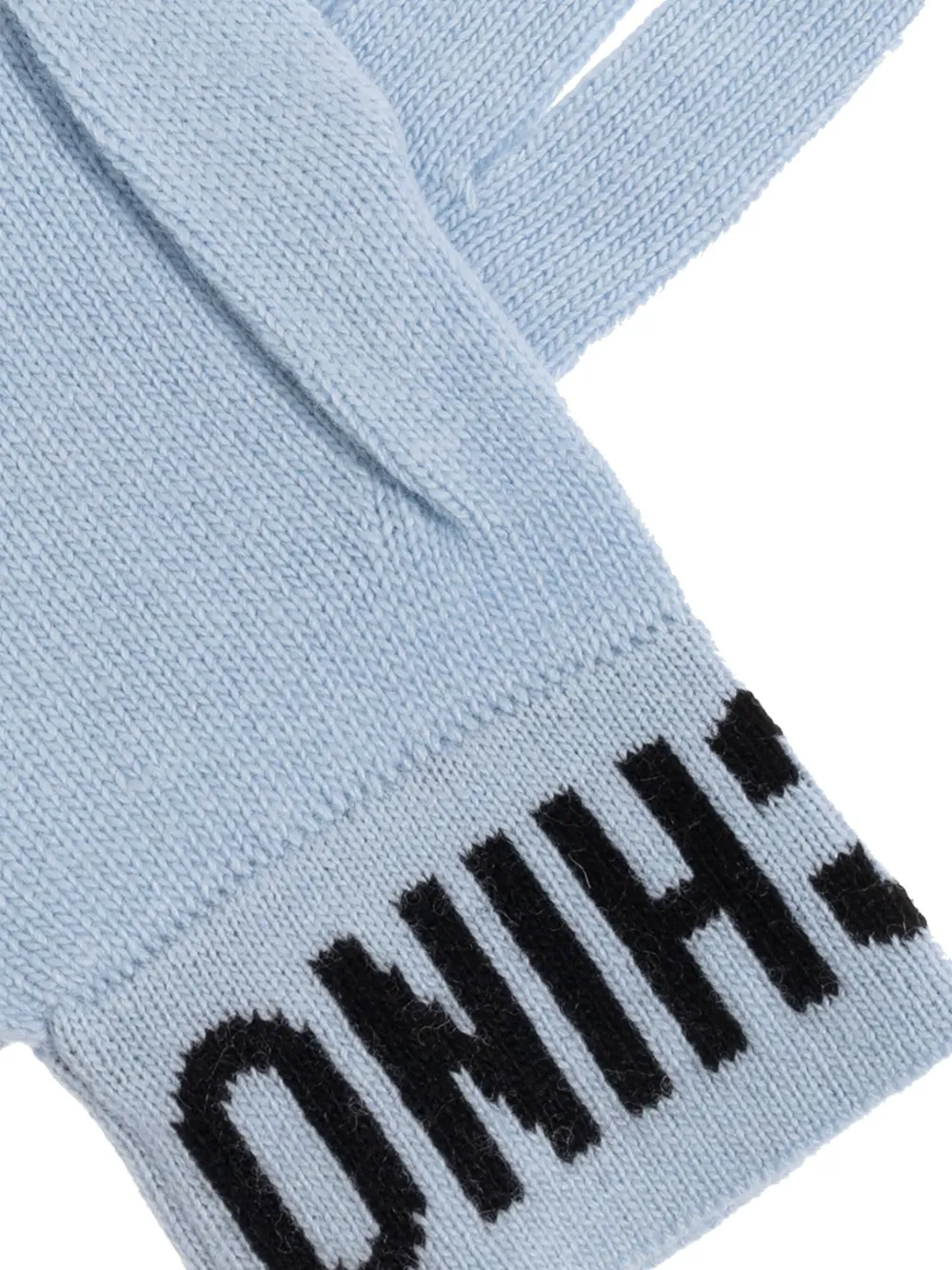 Moschino logo-detail gloves Blauw