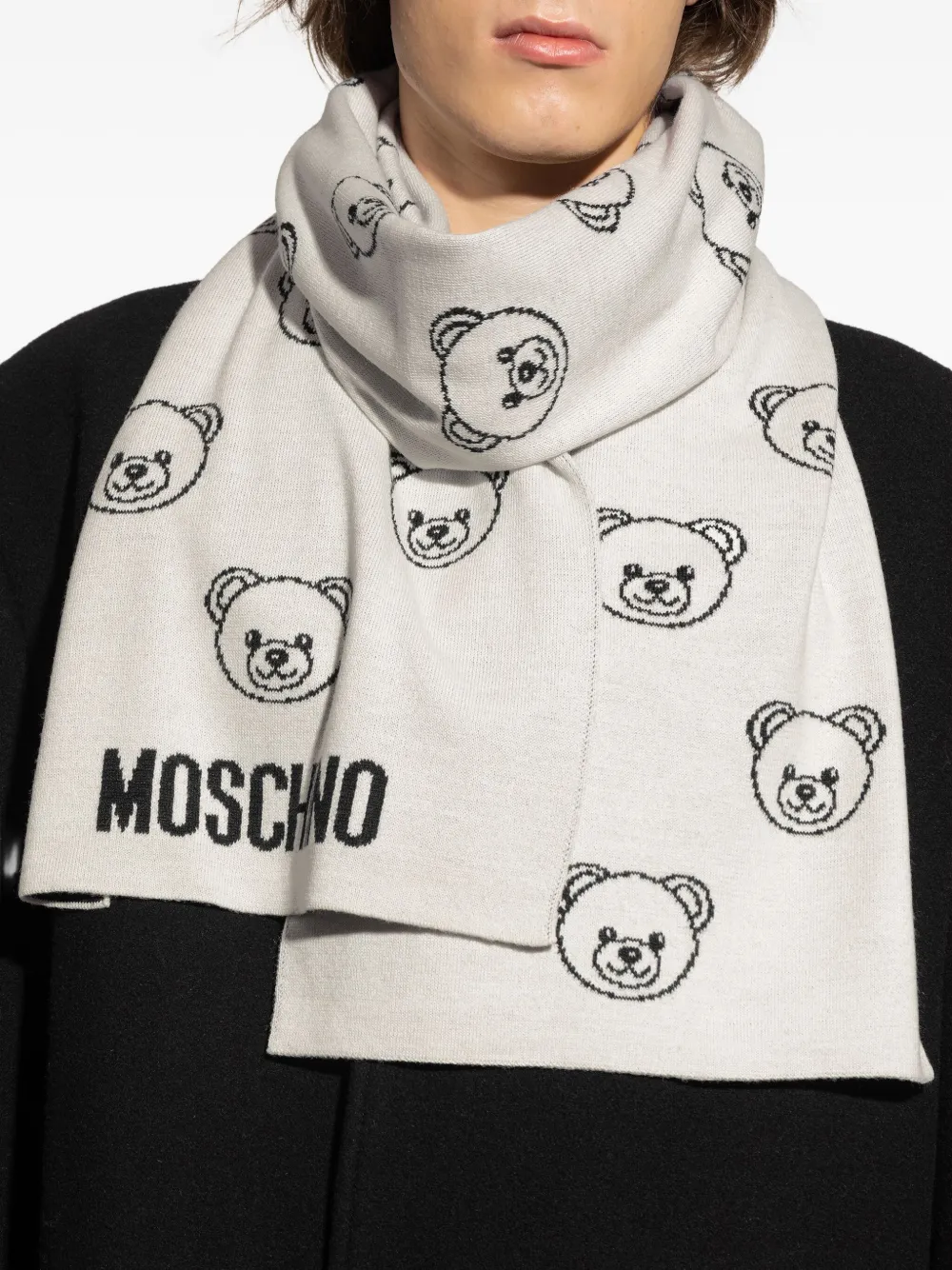 Moschino Sjaal met teddybeerprint Grijs
