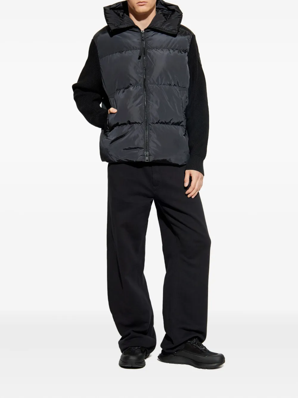 Canada Goose quilted hooded padded jacket Zwart