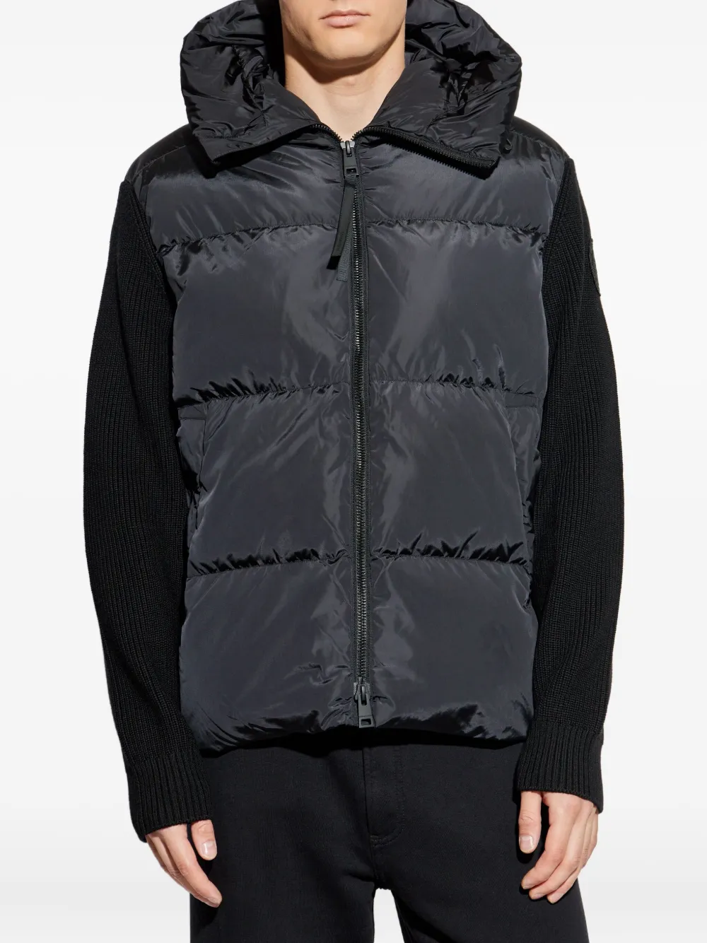 Canada Goose quilted hooded padded jacket Zwart