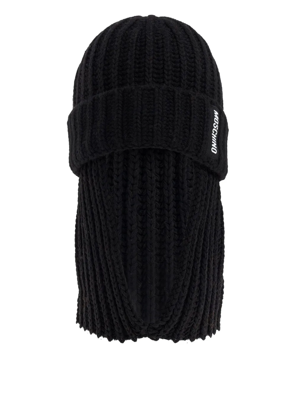 Moschino ribbed-knit wool balaclava Zwart