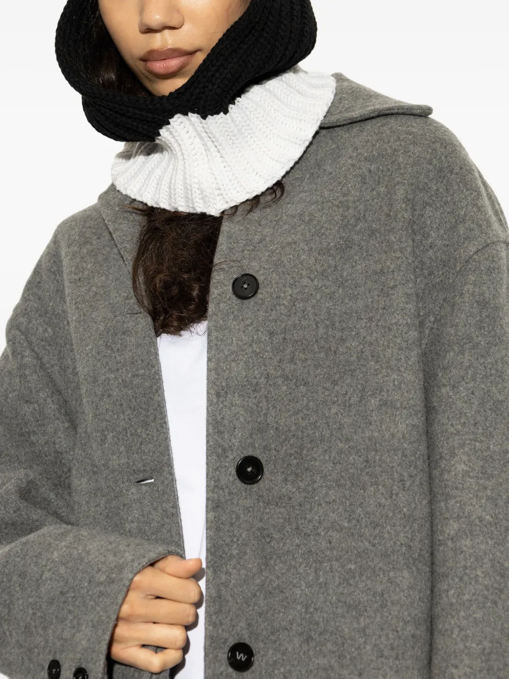 Moschino ribbed-knit wool balaclava Zwart