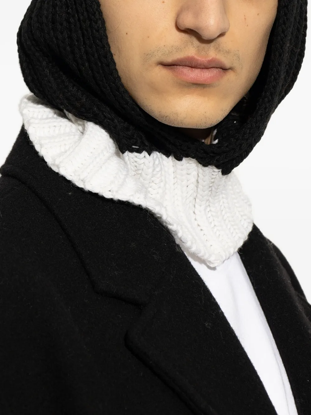 Moschino ribbed-knit wool balaclava Zwart