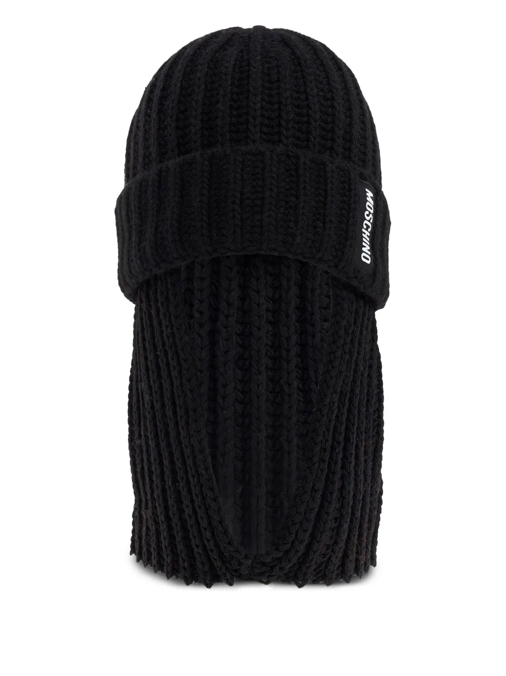 Moschino Ribgebreide bivakmuts Zwart