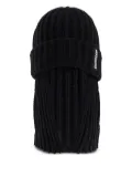 Moschino ribbed-knit wool balaclava - Black