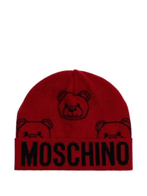 Moschino teddy-print logo beanie
