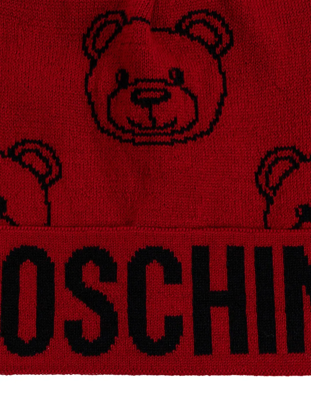 Moschino Muts met teddybeerprint en logo Rood
