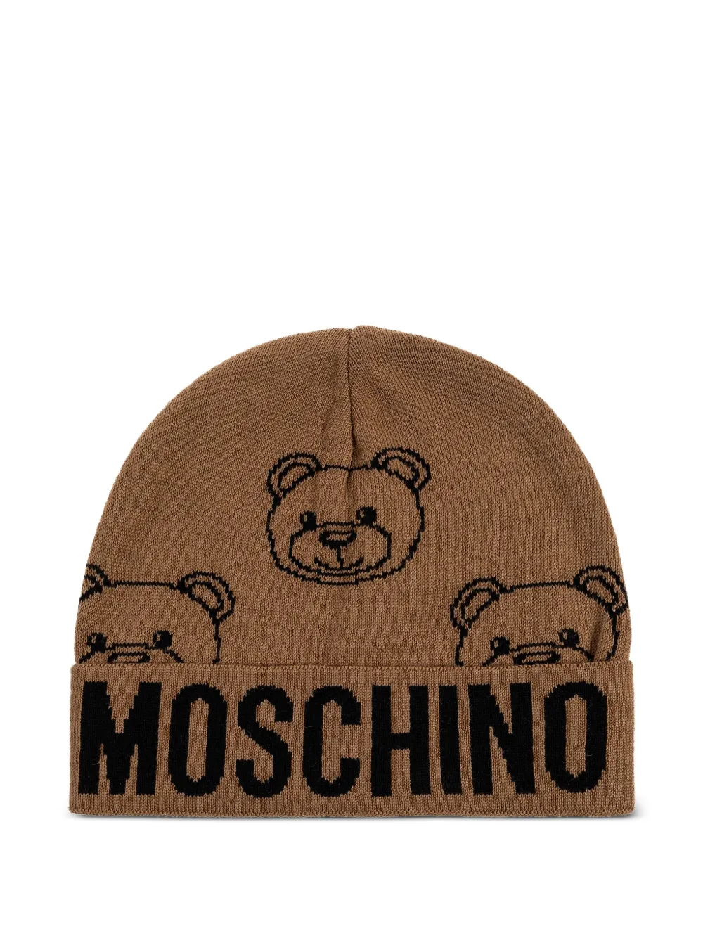 Moschino Muts met teddybeerprint en logo Bruin