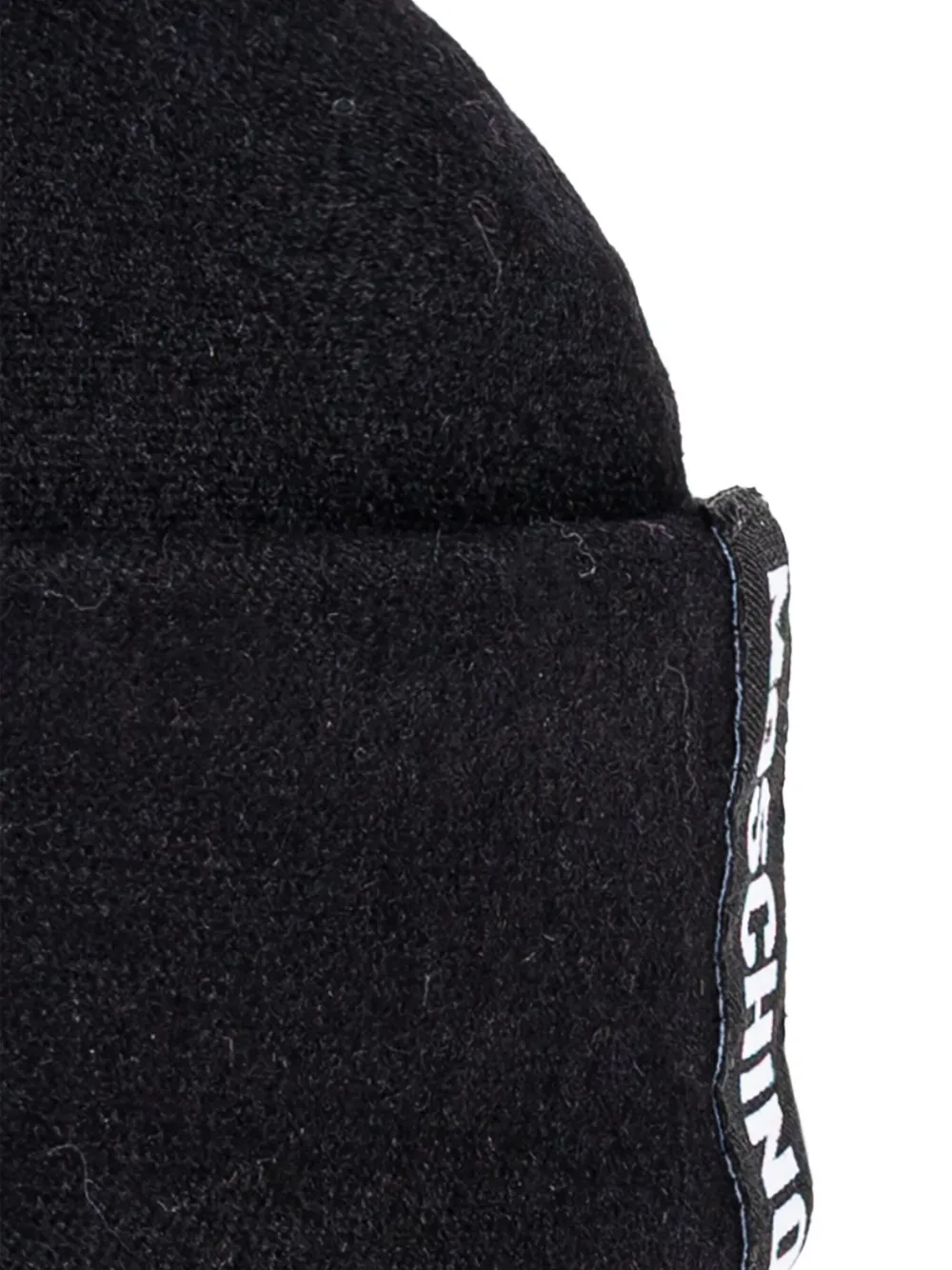 Moschino Logo-band Wool Hat In Black