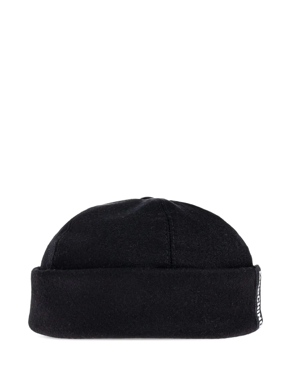 Moschino logo-band wool hat - ブラック Moschino logo-band wool hat - ブラック