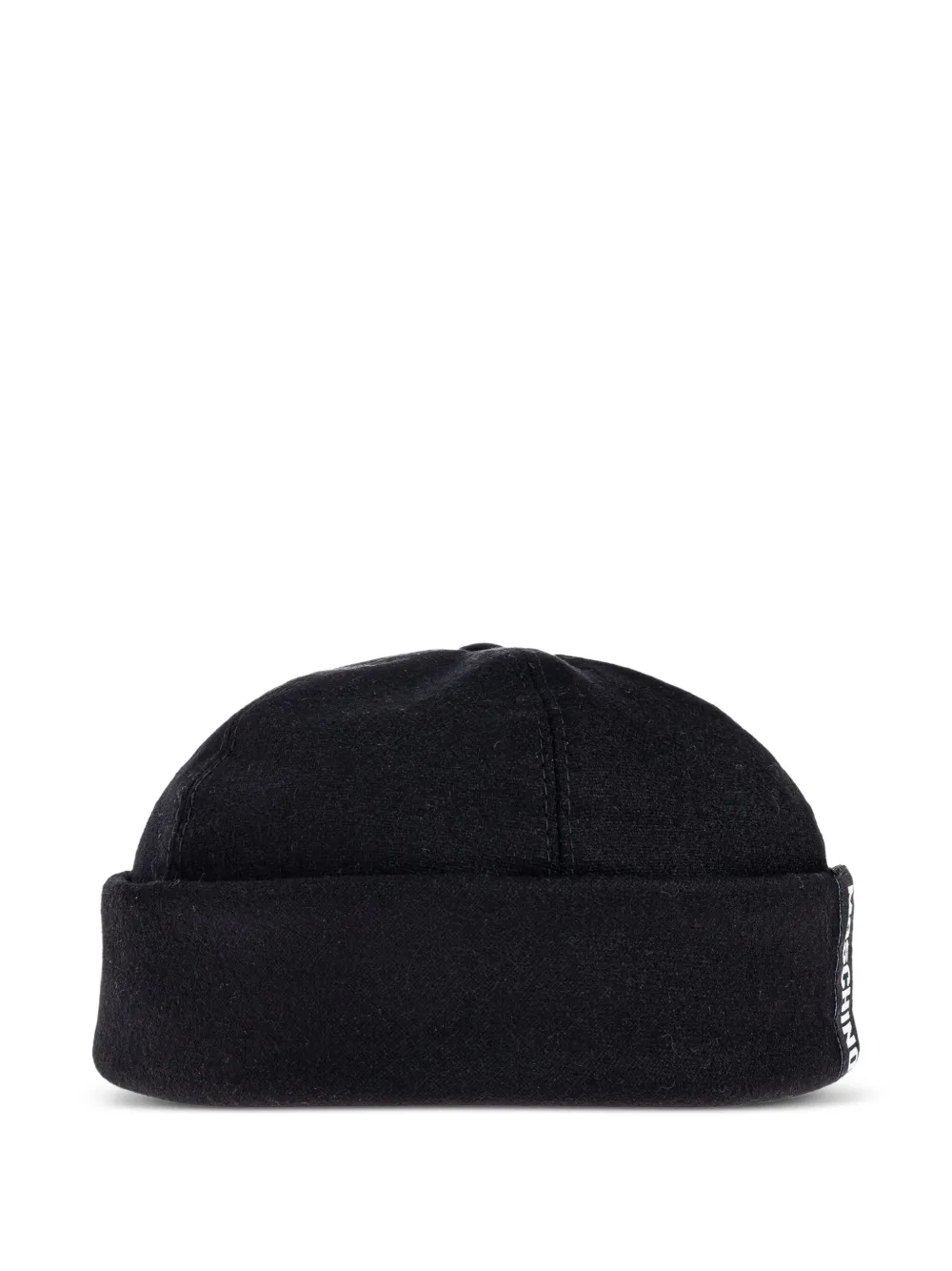 Moschino Wollen hoed met logoband Zwart