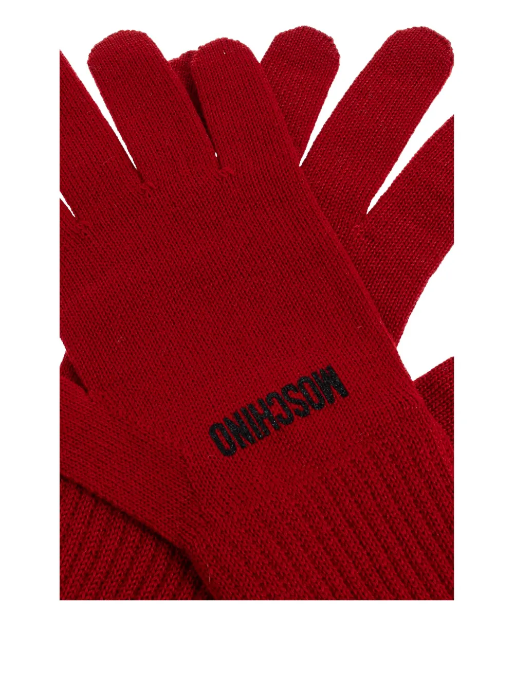 Moschino Handschoenen van wolblend met geborduurd logo Rood