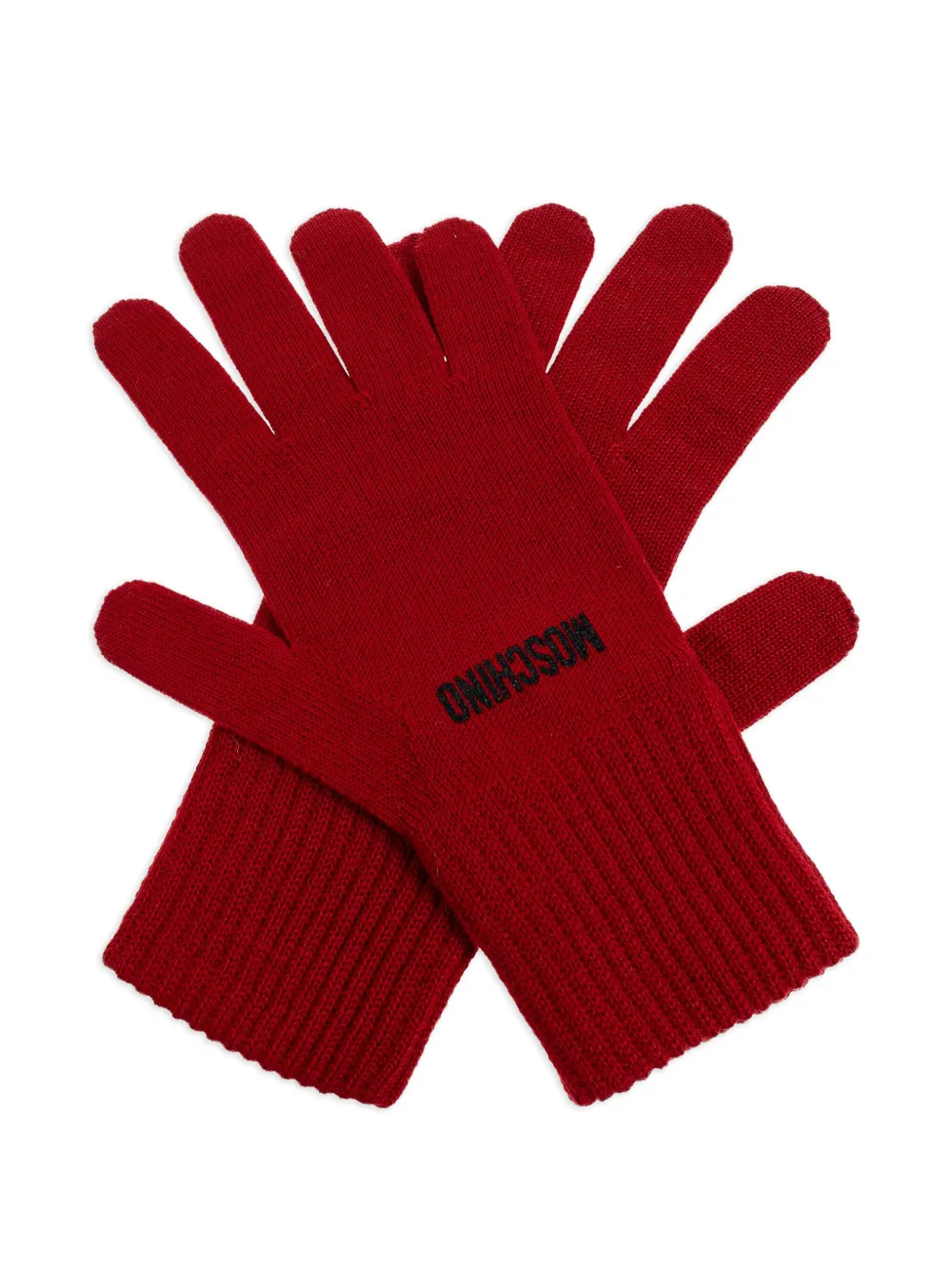 Moschino Handschoenen van wolblend met geborduurd logo Rood