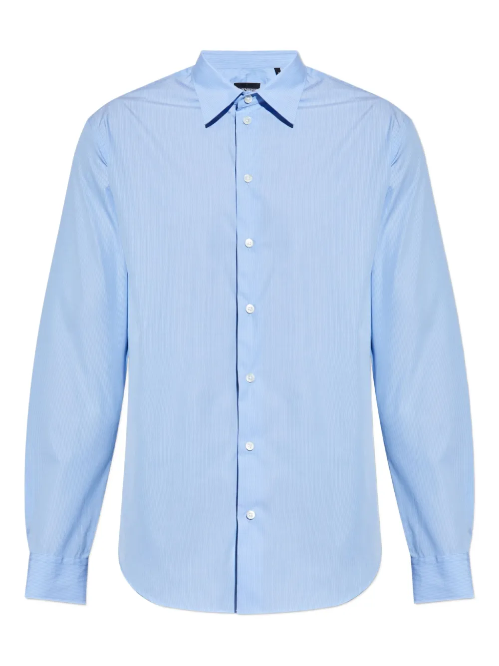 Emporio Armani striped long-sleeved shirt Blauw