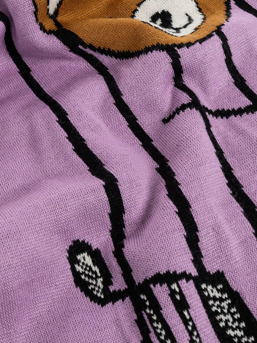 Moschino Sjaal met teddybeer-intarsia Paars