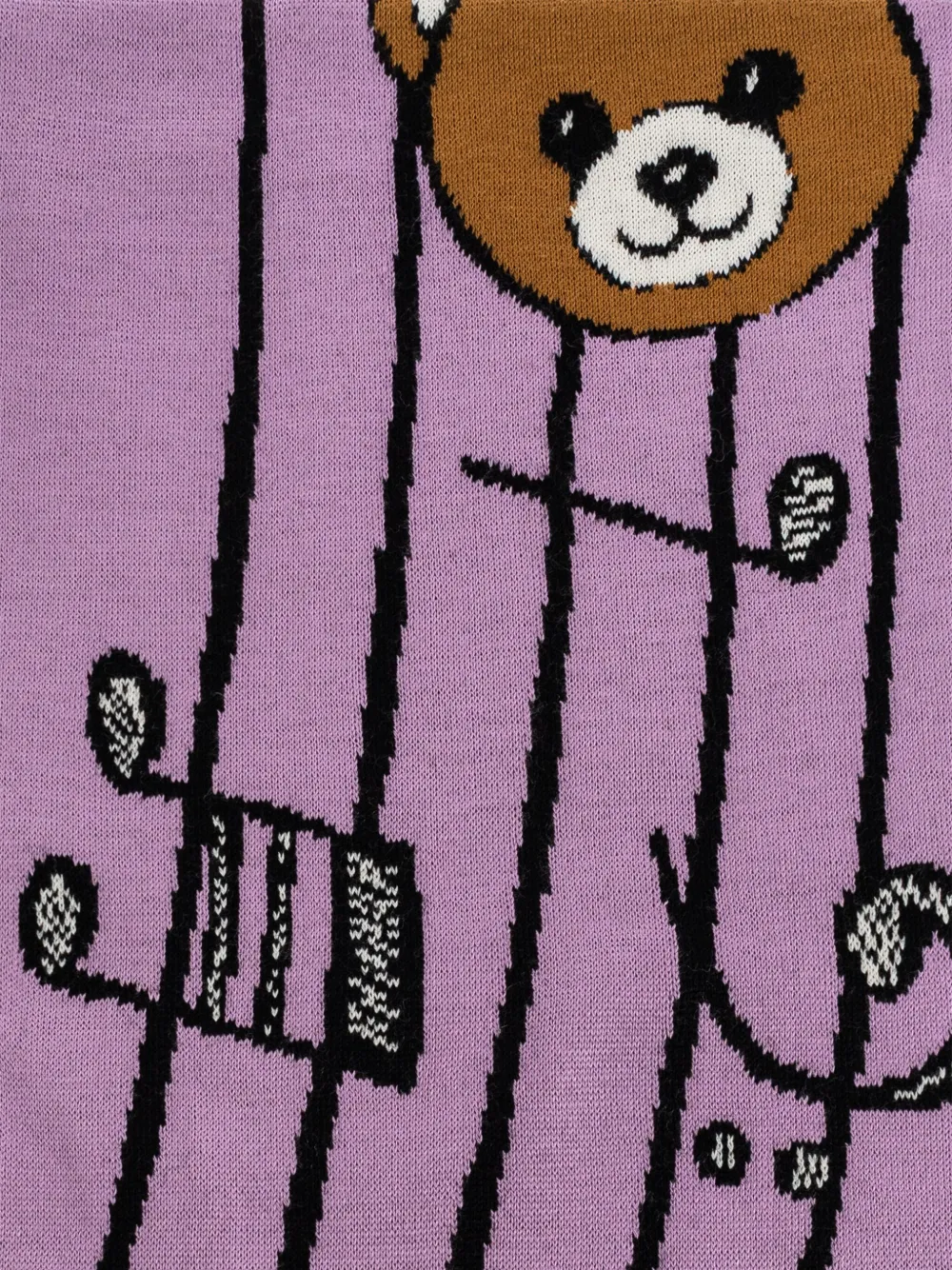 Moschino Sjaal met teddybeer-intarsia Paars
