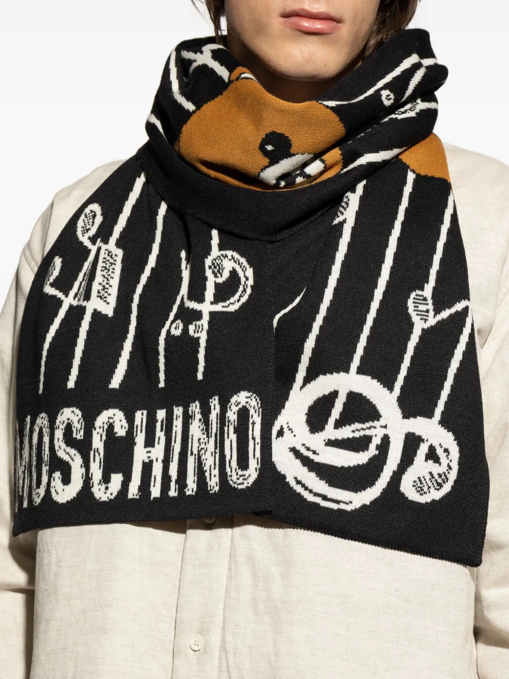 Moschino Sjaal met print Zwart