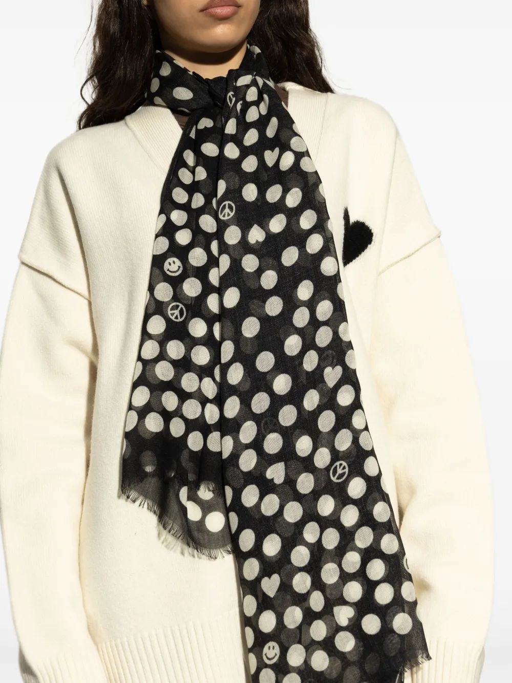 Moschino polka-dot pattern scarf Zwart