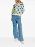 Casablanca monogram-pattern zip-up cardigan - Green