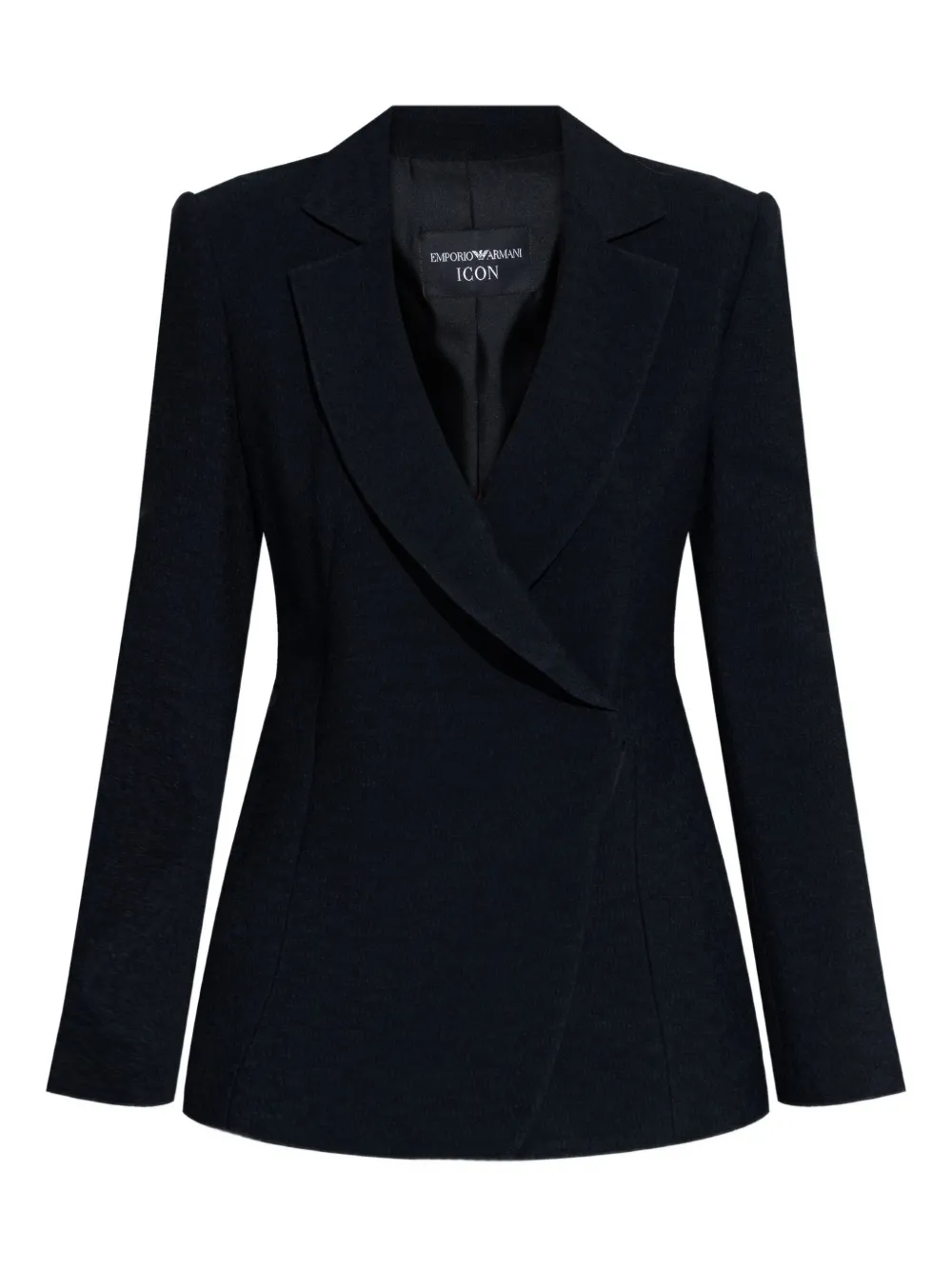 Emporio Armani textured wrap blazer Blauw