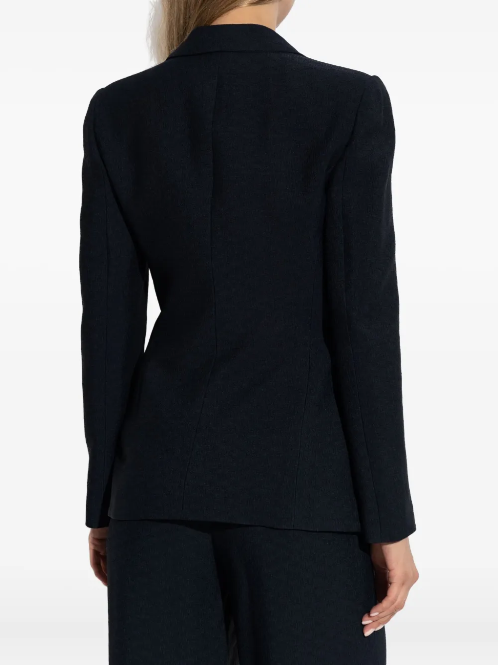 Emporio Armani textured wrap blazer Blauw