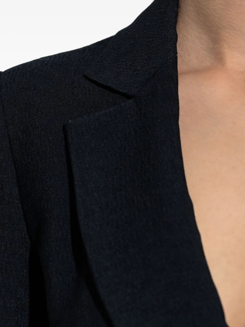Emporio Armani textured wrap blazer Blauw
