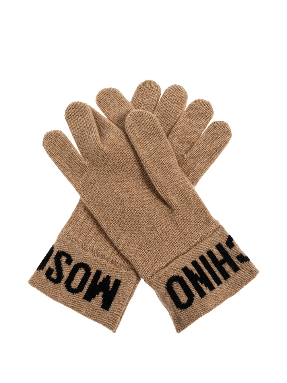 Moschino logo-detail gloves Beige