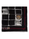 Moschino Teddy-print grid scarf - Black