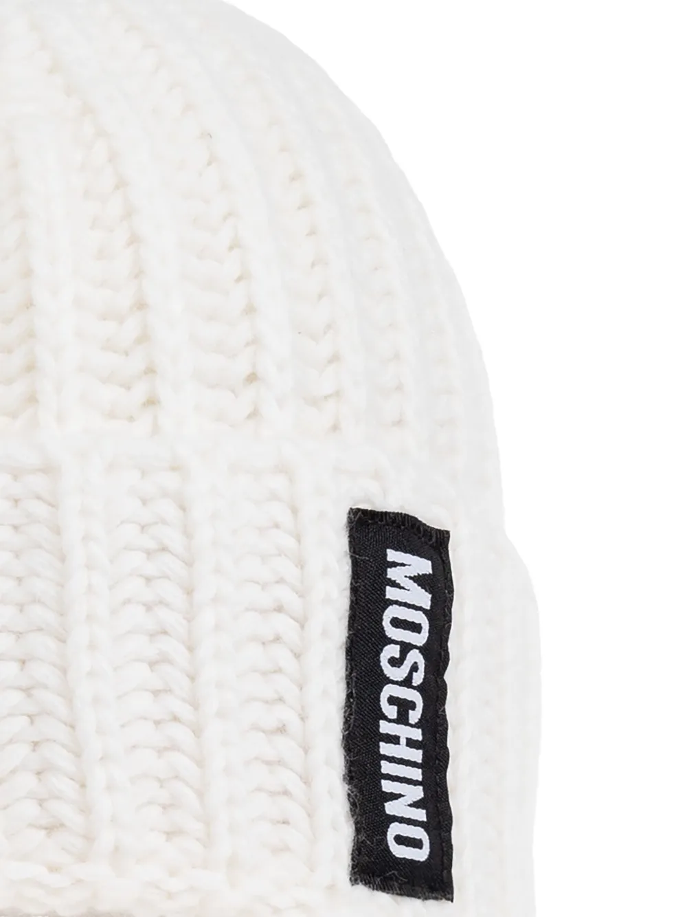 Moschino Ribgebreide bivakmuts Wit