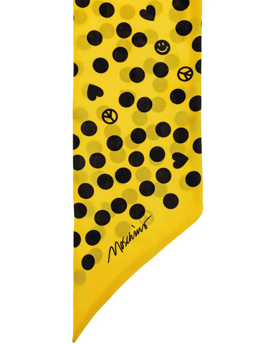 Moschino polka dot-print scarf Geel