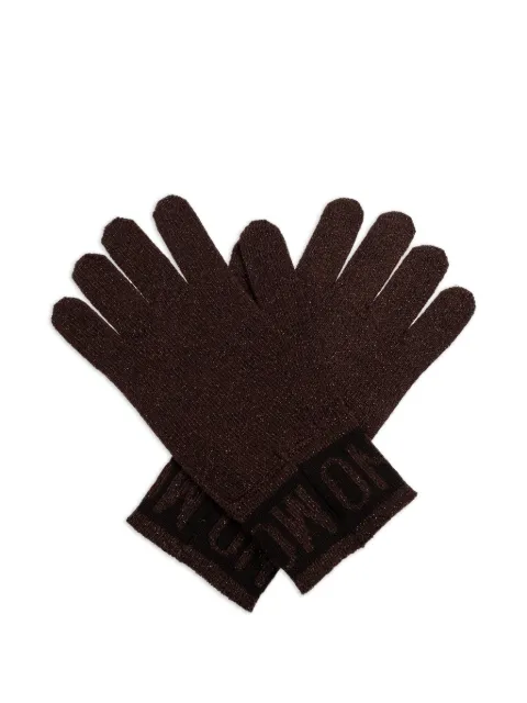 Moschino logo-detail glitter-effect gloves