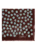 Moschino polka-dot peace-symbol scarf - Brown