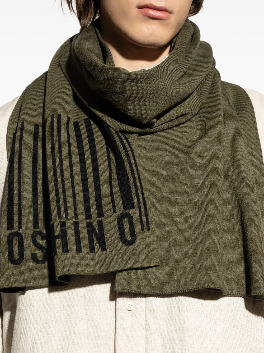 Moschino Barcode wollen sjaal Groen