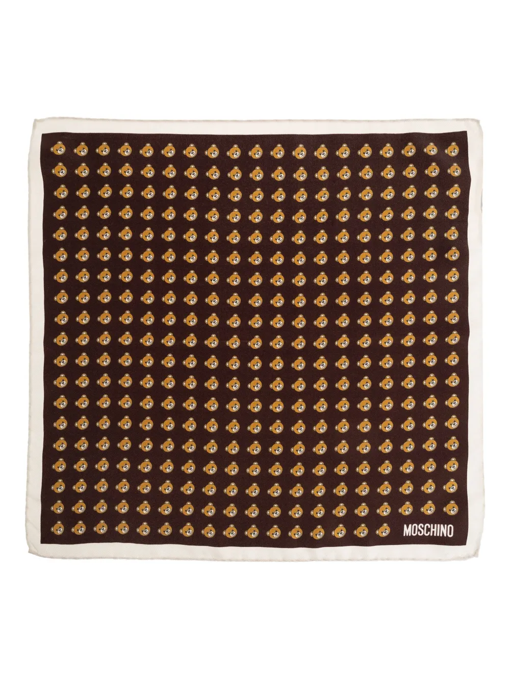 Moschino teddy-bear print pocket square Bruin