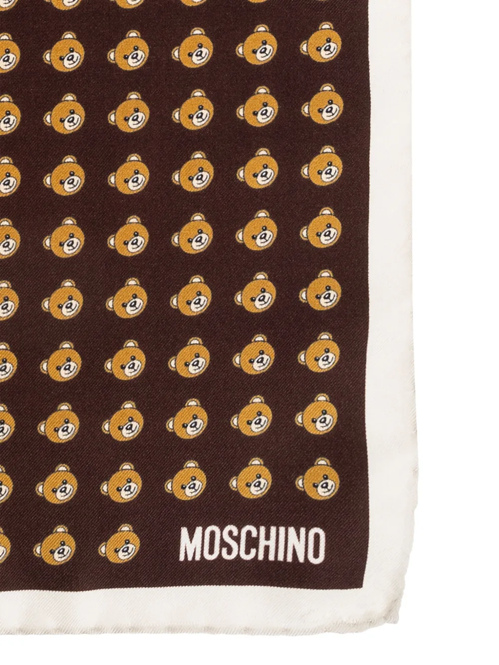Moschino teddy-bear print pocket square Bruin