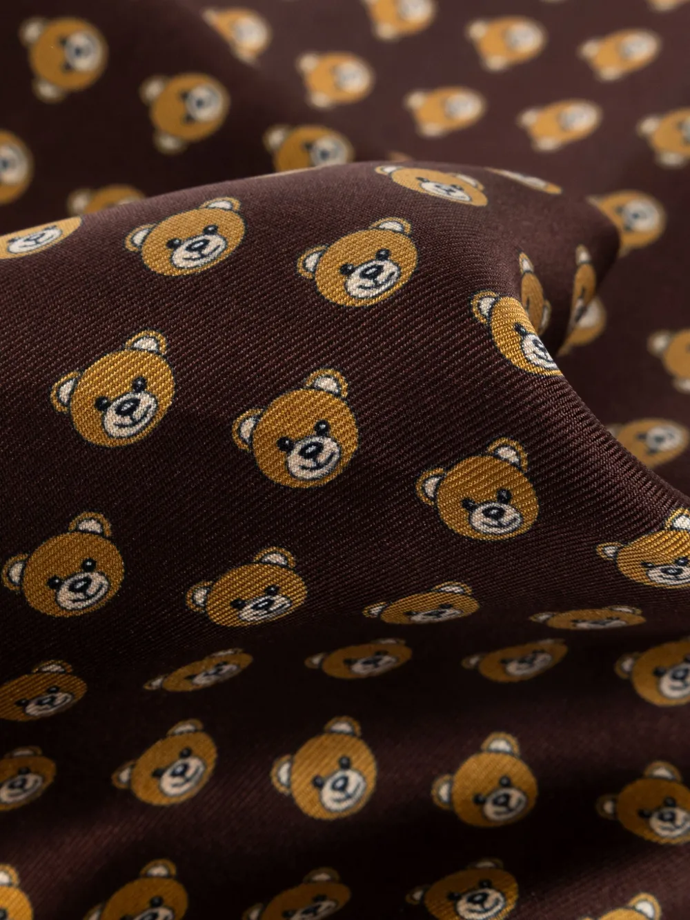Moschino teddy-bear print pocket square Bruin